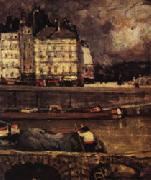 James Wilson Morrice The Left Branch of the Seine before the Place Dauphine oil on canvas